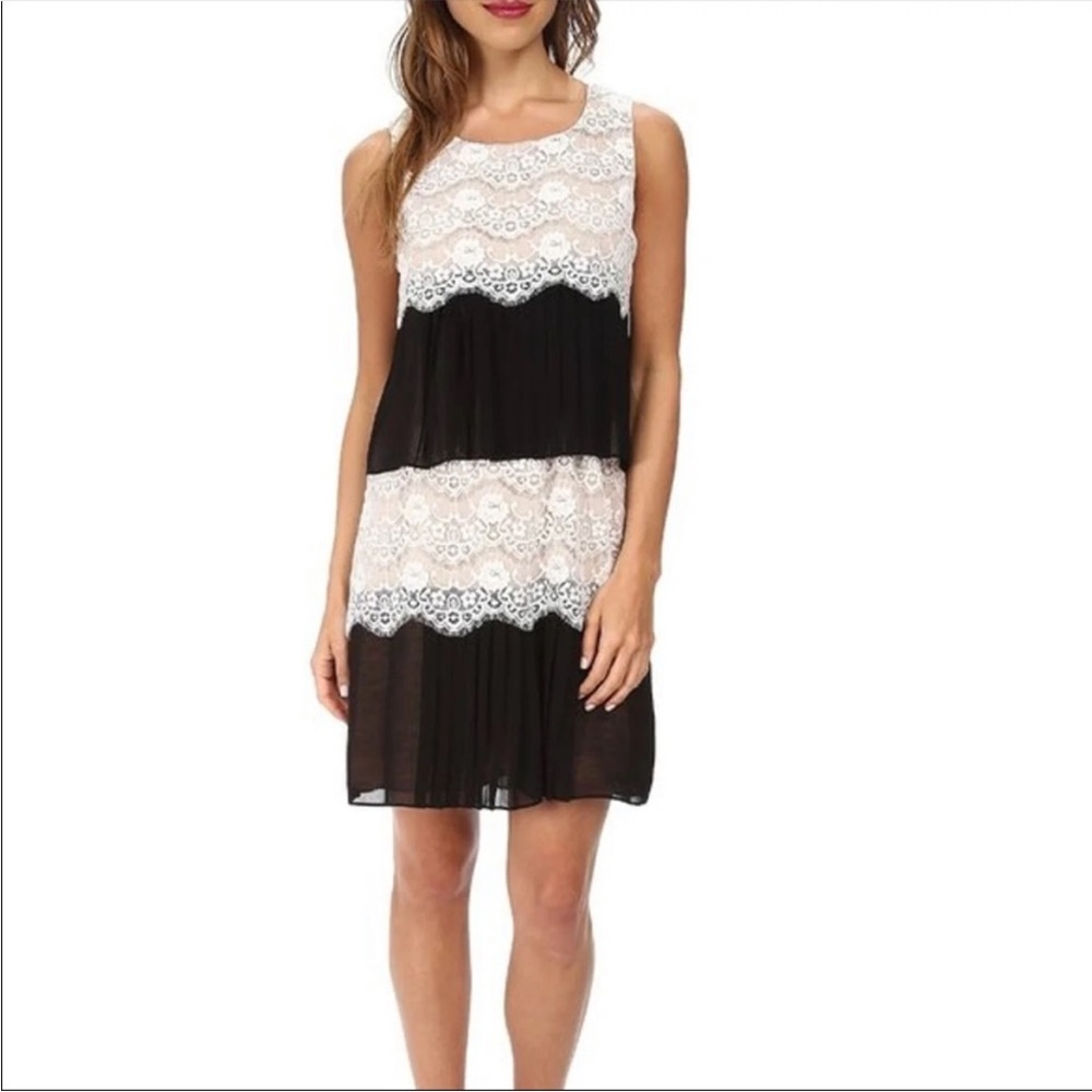 Jessica Simpson Lace and Pleated Mini Dress